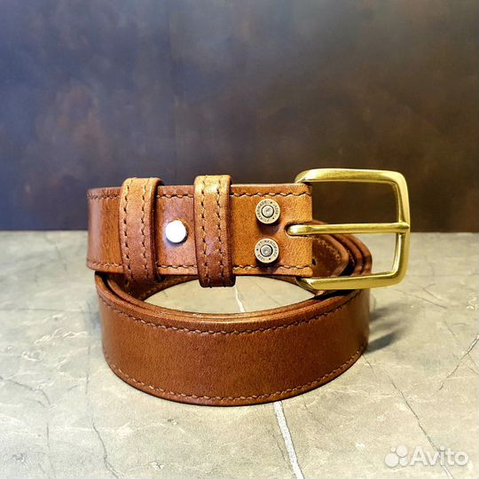 Мужской кожаный ремень ручной работы