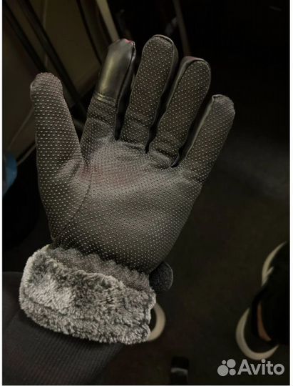 Зимние мужские меховые перчатки с изоляцией