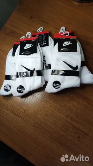 Носки nike высокие белые