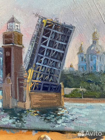 Картина маслом на холсте городской пейзаж