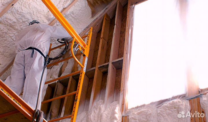 Утеплитель напыление ППУ от 200м2