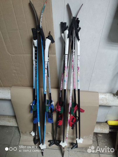 Лыжи беговые 130 с палками