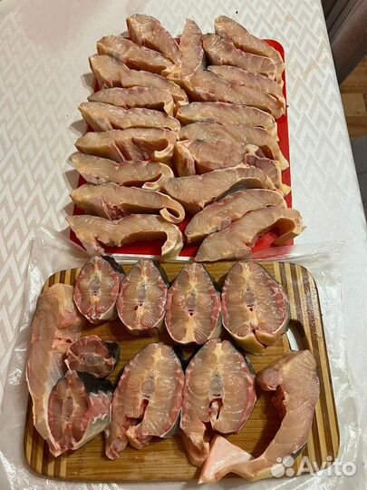 Форель с красной икрой и осетринка