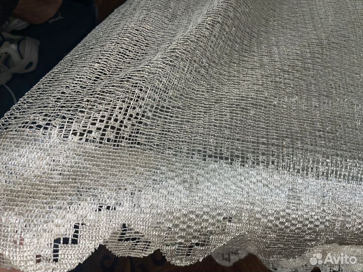 Занавеска арка на лоджию паутинка,цвет молочный,7м