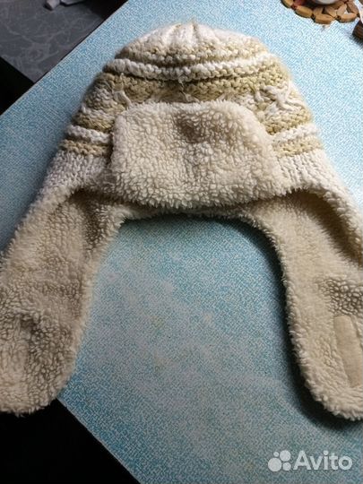 Шапка ушанка вязаная