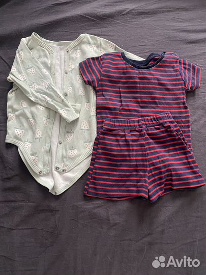 Вещи пакетом на малыша (девочку) 9-12 мес 74-80