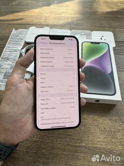 iPhone 14 Plus Midnight 256gb на гарантии,sim+esim