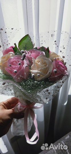 Букет из мыльных роз