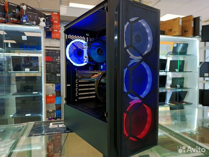 Патриотичный игровой пк i7 16gb RAM SSD+HDD Radeon