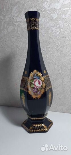 Ваза кобальт фарфор. Limoges (Лимож)