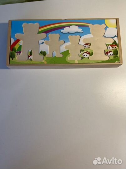 Деревянныы развивающий набор «Переодень Мишек»