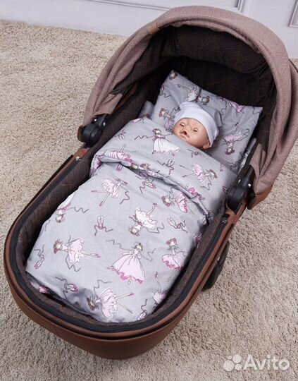 Комплект для коляски подушка матрас одеяло