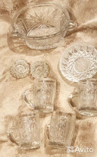 Салатник, кружка хрустальный. СССР