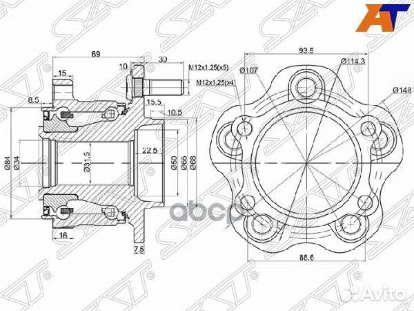 Ступичный узел задн. nissan skyline V36/370Z/FU