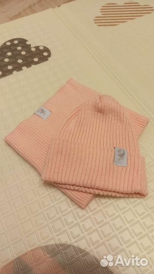 Шапочка и снуд с рождения до 8 мес