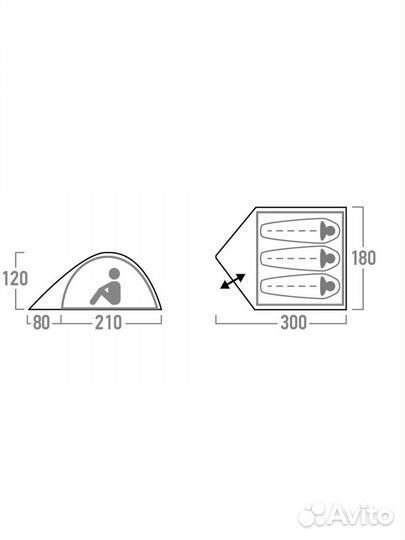 Палатка 3-местная Outventure Dome 3