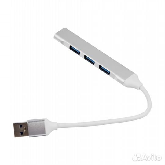 USB-концентратор (HUB), 4 порта 3.0, серебристый