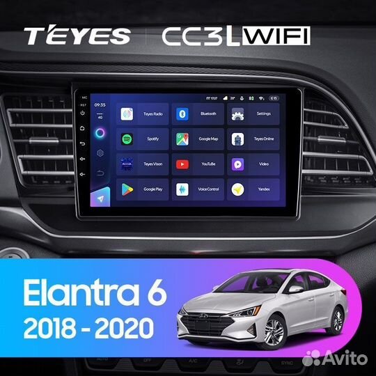 Магнитола Hyundai Elantra 6 Teyes CC3L wifi 2/32гб