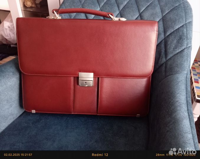 Мужской кожаный портфель новый