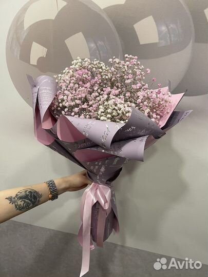 Букет гпипсофила подарок живые цветы