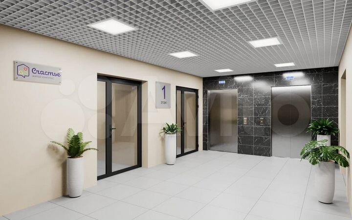 2-к. квартира, 55,4 м², 1/25 эт.