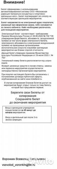 Билет на спектакль 