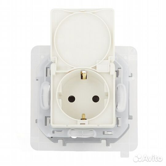 Розетка 673741 скрытая установка слоновая кость с