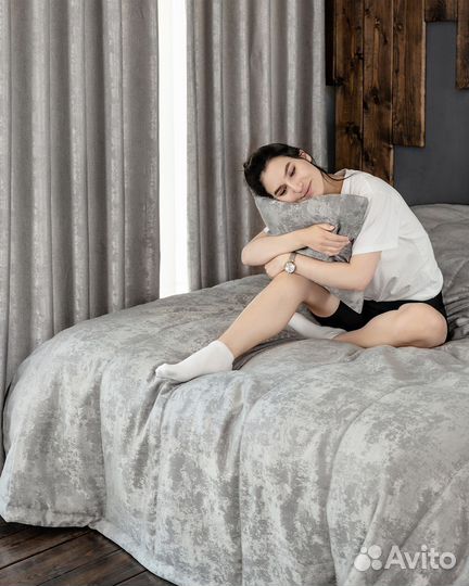 Покрывало Зарина светло-серый новое плед