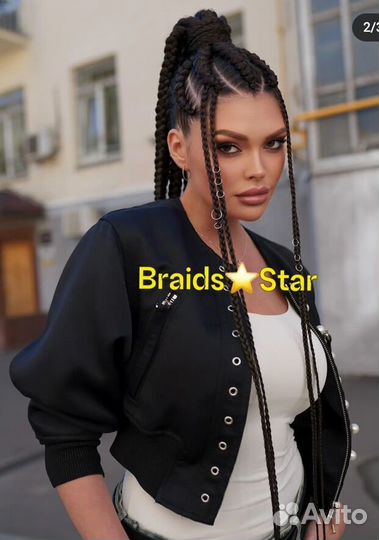 Модель на Косы с канекалоном афрокосы брейды