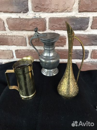 Кружка, кувшин, молочник латунь, олово
