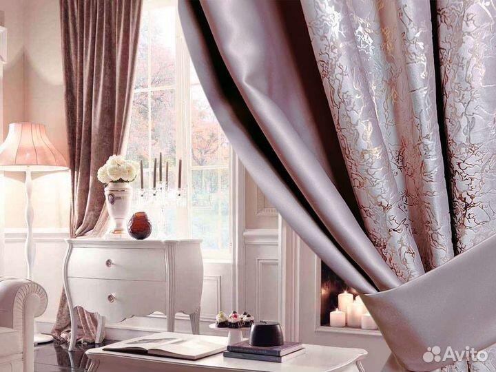 Шторы бархат нежная пудра