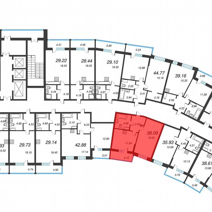 1-к. квартира, 41 м², 9/22 эт.