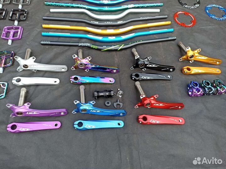 Шатуны hollowtech 2, руль для велосипеда, педали