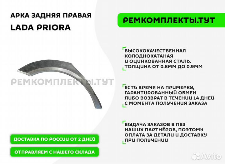 Арка задняя правая LADA Priora