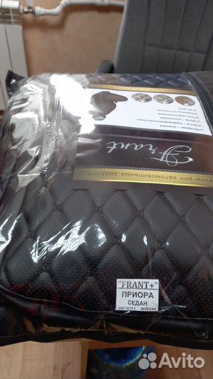 Чехлы Лада Приора седан черная экокожа Франт+