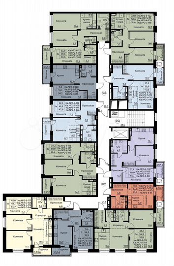 3-к. квартира, 61,4 м², 4/10 эт.