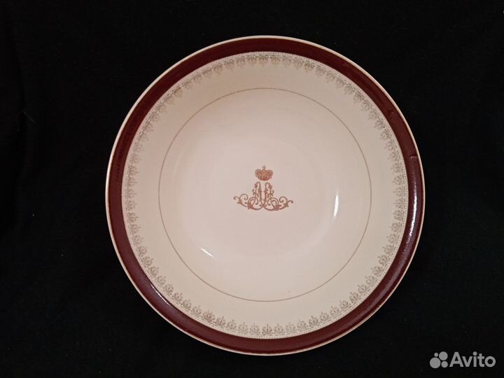 Тарелка аа глубокая фарфор марка венок ифз Аll