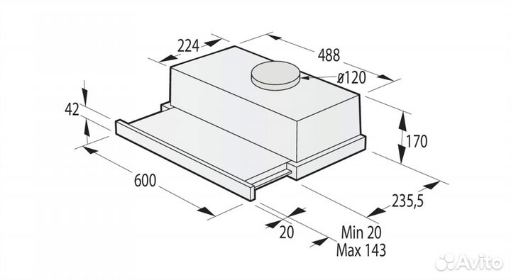 Вытяжка телескопическая Gorenje TH606E4X серебрист