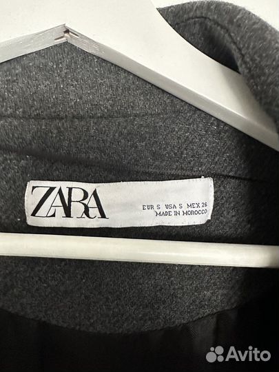 Пальто-халат zara 42 натуральная шерсть