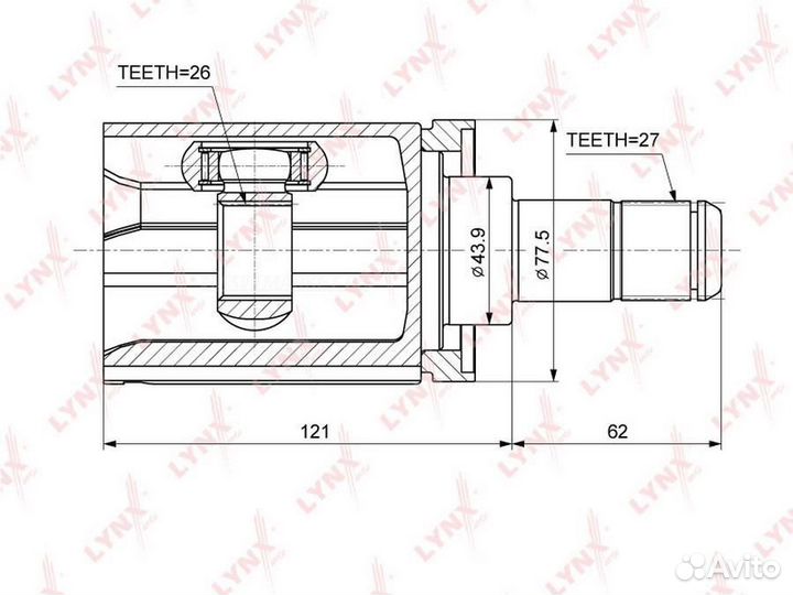 Lynxauto CI-1409 шрус внутренний перед лев