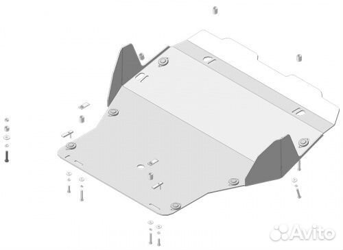 Защита картера двигателя, кпп, топл. бака