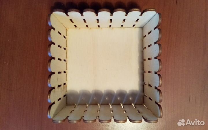 Корзина для цветов,маленькая квадрат, фанера 3мм