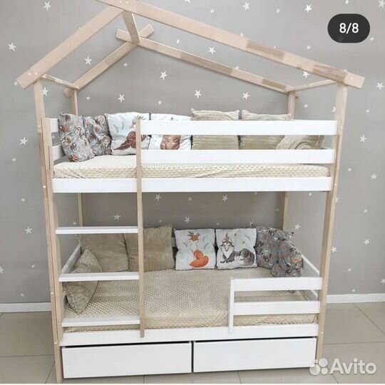 Двухъярусная кровать бу с матрасами