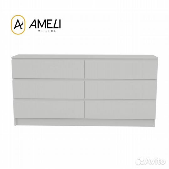 Комод с ящиками мальм-6 120х72, Белый