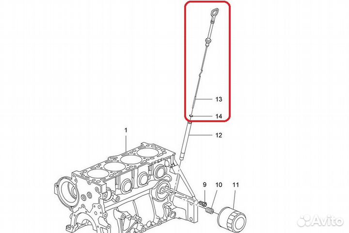 Щуп масляный F14-16D3 Cruze Aveo Lanos Nexia