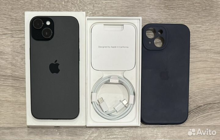 iPhone 15, Black, 128GB (100 аккум, 2Sim)