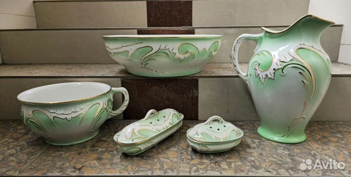 Набор Умывальник рукомойник 1930х Бельгия