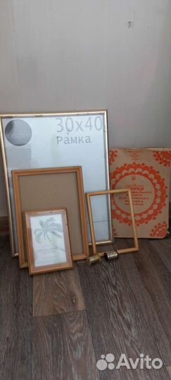 Рамки деревянные и пластик, копировальная бумага