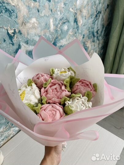 Зефир, зефирные цветы, зефирные букеты