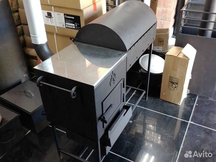 Мангал с печью под казан